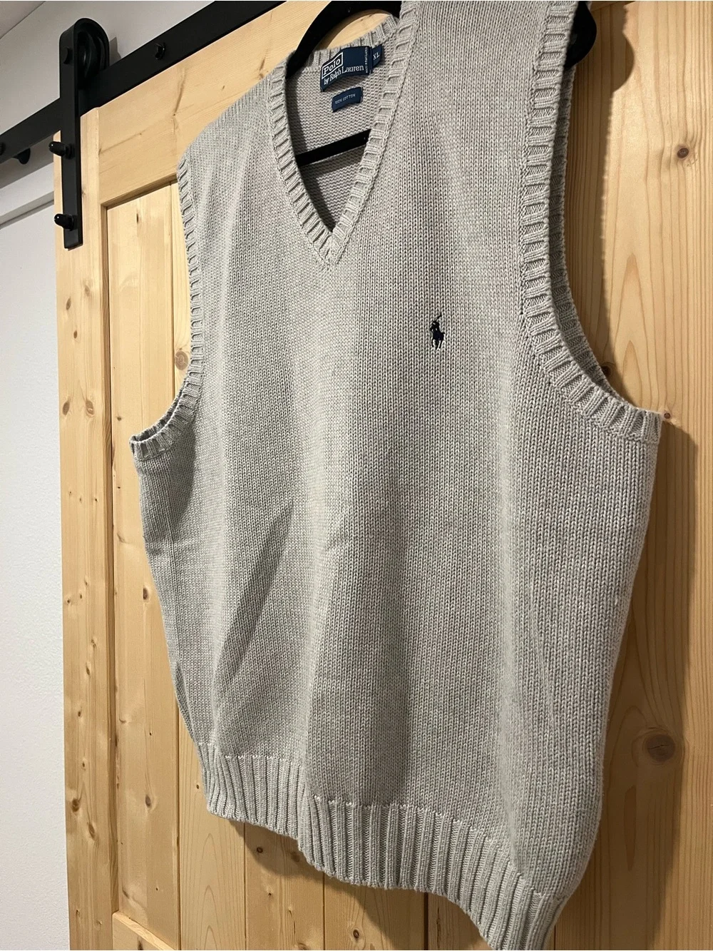 Polo Ralph Lauren Men’s Sweater Vest XL Gray 100% Cotton V-Neck Pony Logo